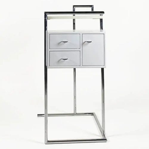 Contemporary dressing table - PETITE COIFFEUSE - Bernini Gallery - MDF / chrome steel / by Eileen Gray