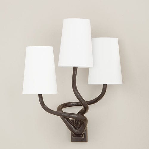 Traditional wall light - TRIPLE - Objet Insolite - indoor / bronze / conical