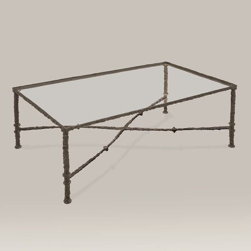 Contemporary coffee table - ROMA X - Objet Insolite - bronze / bronze base / rectangular