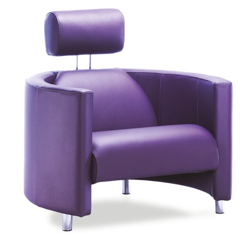 Contemporary armchair - NEGRESCO - Neology - leather / fabric / with headrest