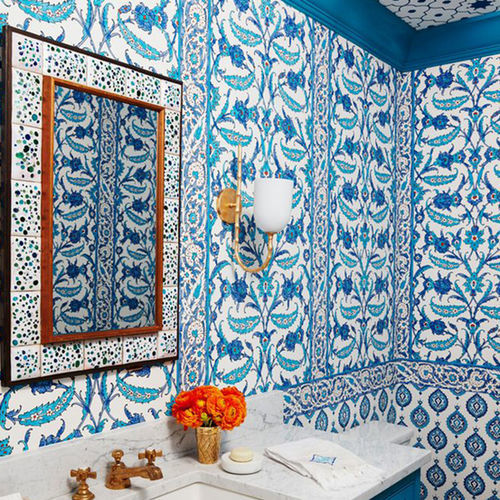 Traditional wallpaper - SAMOVAR - F. SCHUMACHER & CO. - fabric / patterned / fabric look