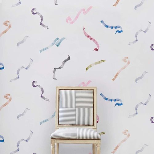 Contemporary wallpaper - BETH  - F. SCHUMACHER & CO. - patterned / fabric look / white