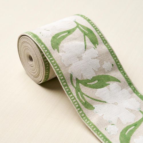 Cotton edge - ADRA HAND BLOCKED TAPE - F. SCHUMACHER & CO. - linen / linear