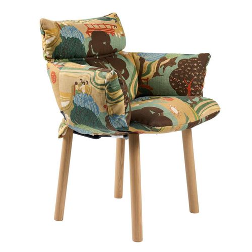 Traditional armchair - CAPELLINI LUD'INA  - F. SCHUMACHER & CO. - fabric / wooden / upholstered