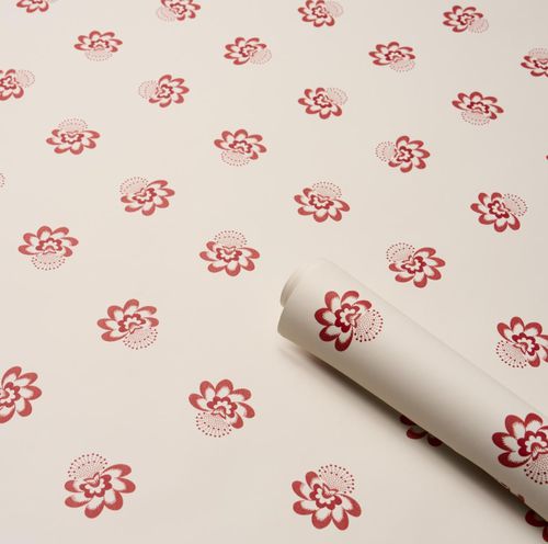 Contemporary wallpaper - AUCLAIR  - F. SCHUMACHER & CO. - nonwoven fabric / floral pattern / fabric look
