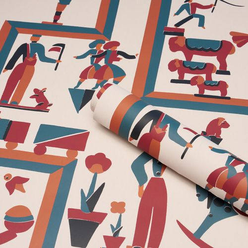 Contemporary wallpaper - VALLY CIRCUS   - F. SCHUMACHER & CO. - nonwoven fabric / patterned / fabric look