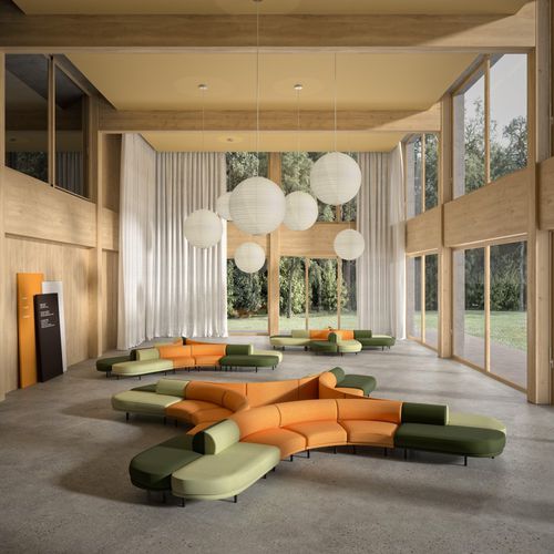 Modular sofa - SIR - Andreu World - corner / contemporary / fabric