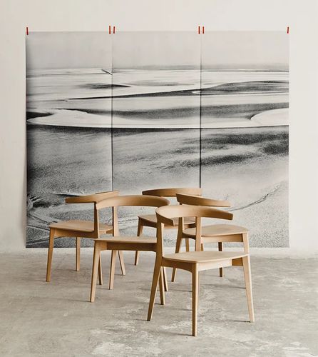 Contemporary visitor chair - CAROLA  - Andreu World - indoor / fabric / wooden base