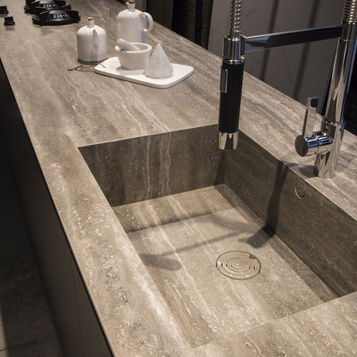 Porcelain stoneware countertop - GEO ITOP GRIS BUSH-HAMMERED - INALCO - kitchen / bathroom / outdoor