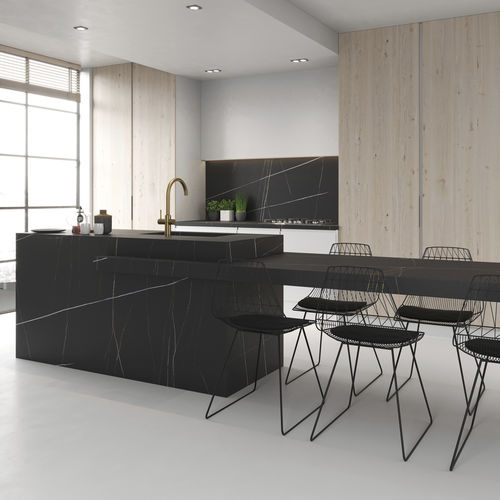 Porcelain stoneware countertop - AZALAI ITOP NEGRO NATURAL - INALCO - marble / kitchen / bathroom