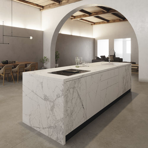 Porcelain stoneware countertop - SYROS ITOP SUPER BLANCO-GRIS NATURAL - INALCO - kitchen / bathroom / outdoor