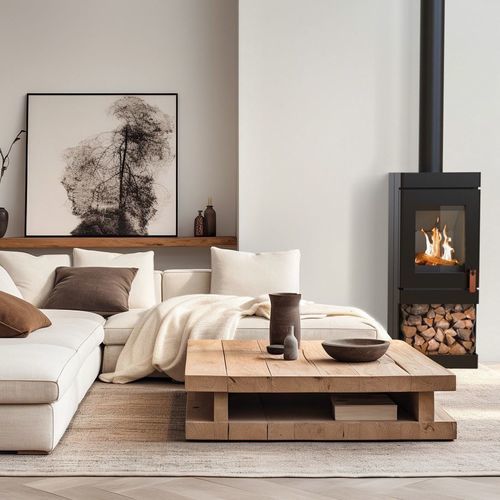 Wood heating stove - BOX 35 52-100 - Barbas - 8 kW / multi-fuel / free-standing