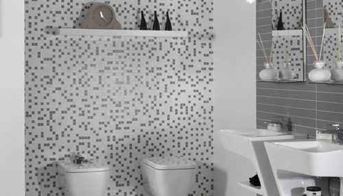 Porcelain stoneware mosaic tile - BLUES - Keraben Grupo - polished / indoor / bathroom