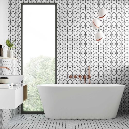 Indoor hexagonal tile - RHOMBUS - REALONDA - bathroom / floor / wall