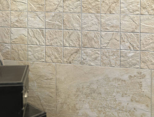 Porcelain stoneware tile - REALINK : TIMBAO BEIGE - REALONDA - embossed / indoor / wall