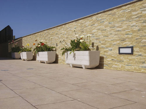 Porcelain stoneware tile - REALINK : MURI OCRE - REALONDA - embossed / indoor / outdoor