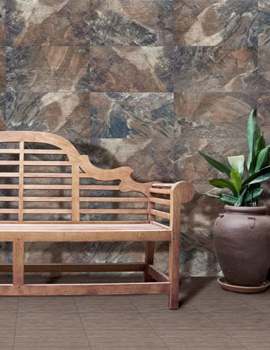 Porcelain stoneware tile - REALINK : TIMBAO MARRON - REALONDA - matte / indoor / wall