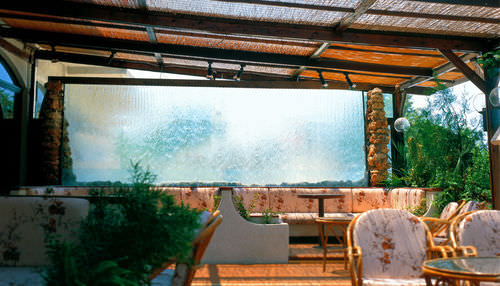 Glass water wall - Fontana Fountains - stainless steel