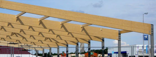 Glue-laminated wood beam - Haas - rectangular / arched / double-pitched roof