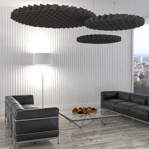 PET suspended ceiling - CLARIO CLOUD CIRCLE - Armstrong ceilings - USA - felt / floating / for office