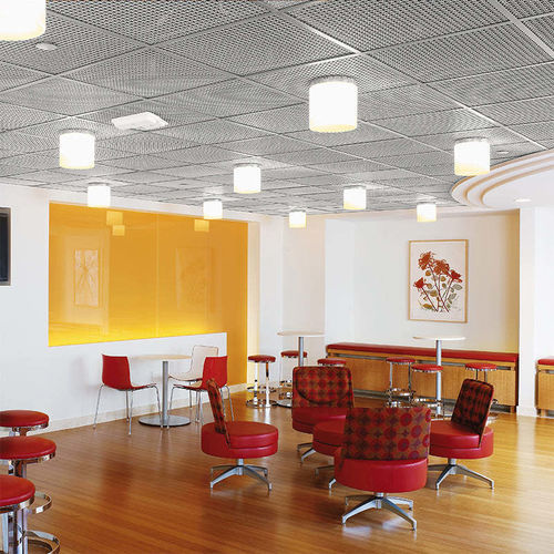 Wire mesh suspended ceiling - WORKS&trade; MESH WOVEN WIRE - Armstrong ceilings - USA - panel / for office / for indoor use