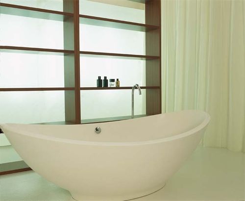Oval bathtub - LAVASCA MINI - Rapsel International Srl - free-standing / stone / white