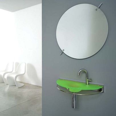 Wall-mounted washbasin - HANDWATER - Rapsel International Srl - acrylic / with adjustable mirror / contemporary