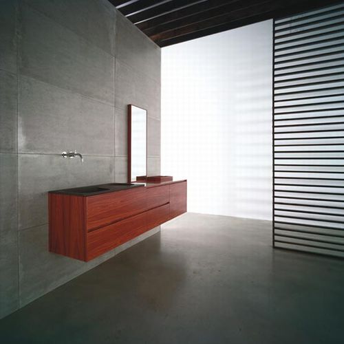 Wall-hung washbasin cabinet - MELTING CHIC LINE 2 - Rapsel International Srl - wooden / contemporary / with mirror