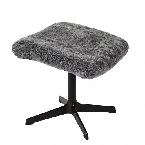 Contemporary footrest KELLY Swedese Möbler aluminium / sheepskin