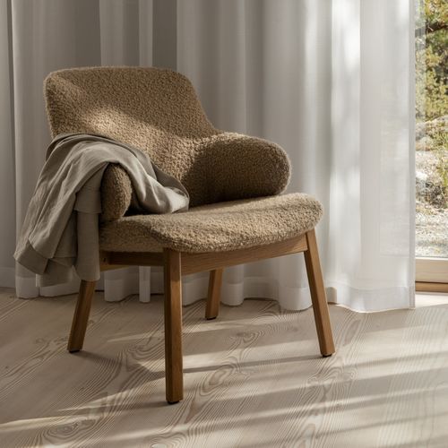 Contemporary armchair - AMSTELLE  - Swedese Möbler - fabric / aluminum / chromed metal