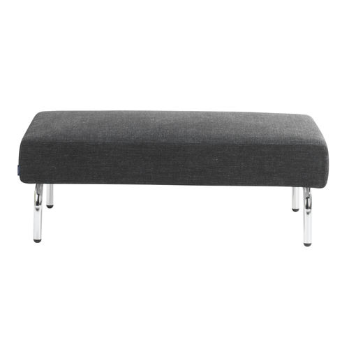 Contemporary upholstered bench - JUST - Swedese Möbler - fabric / chrome steel / gray