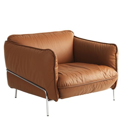 Contemporary armchair - CONTINENTAL - Swedese Möbler - leather / fabric / steel