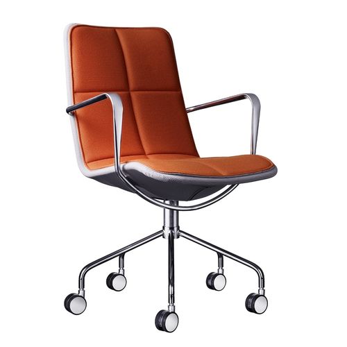 Contemporary conference chair - KITE - Swedese Möbler - fabric / leather / steel base