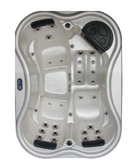 Built-in hot tub - FLOWER 703 - BLUE LAGOON SPAS - rectangular / 3-seater / home