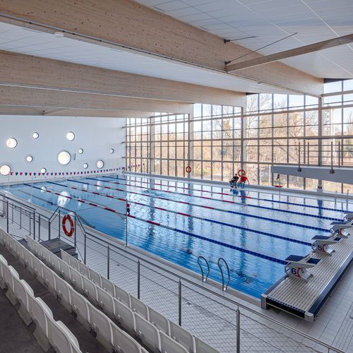 Indoor competition pool - Myrtha Pools - for sports activities / public / stainless steel