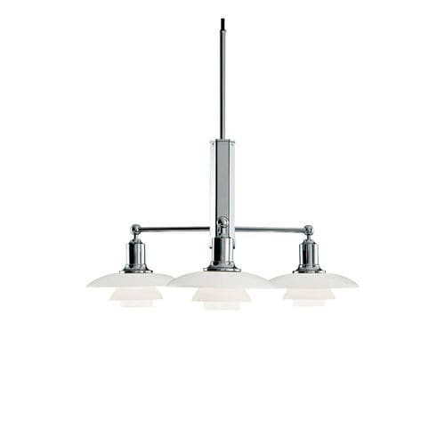 Contemporary chandelier - PH 2/1 STEM - Louis Poulsen - glass / chrome-plated brass / incandescent