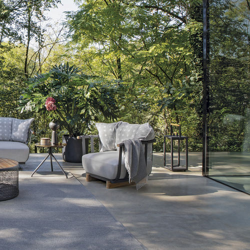 Contemporary lantern - ALBA - Atmosphera - glass / aluminum / teak