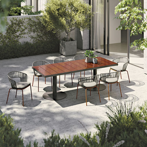 Design table - Pantagruel 250 - Atmosphera - lava / metal base / rectangular