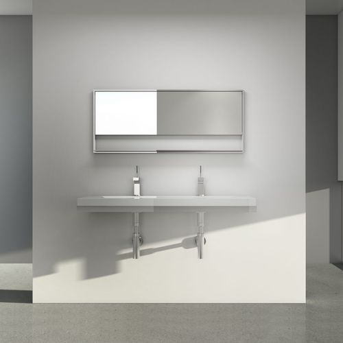 Wall-mounted bathroom mirror - C 1958 - WETSTYLE - contemporary / rectangular / stainless steel