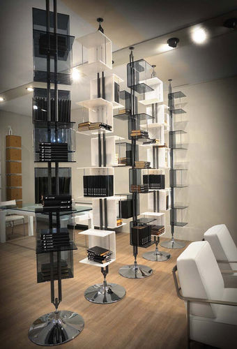 Floor-to-ceiling bookcase - CARPE DIEM - ORSENIGO - contemporary / metal / rotating