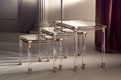 Traditional nesting tables - ROMANA - ORSENIGO - glass / rectangular / home