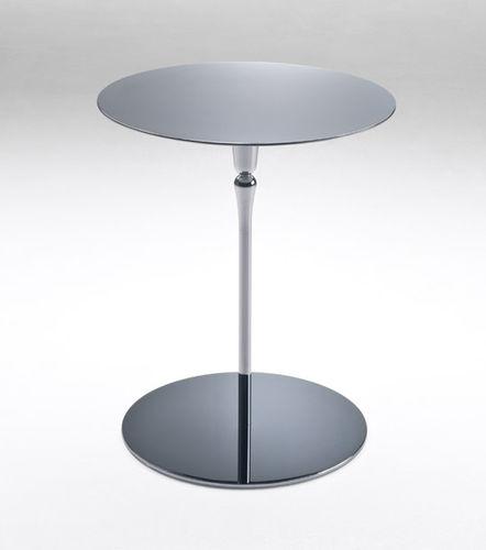 Contemporary pedestal table - PLATE - ORSENIGO - aluminum / round / home