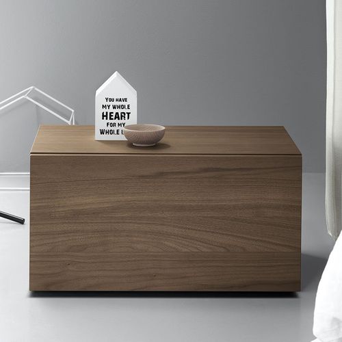 Contemporary bedside table - ALL.NIGHT - md house - walnut / ash / rectangular