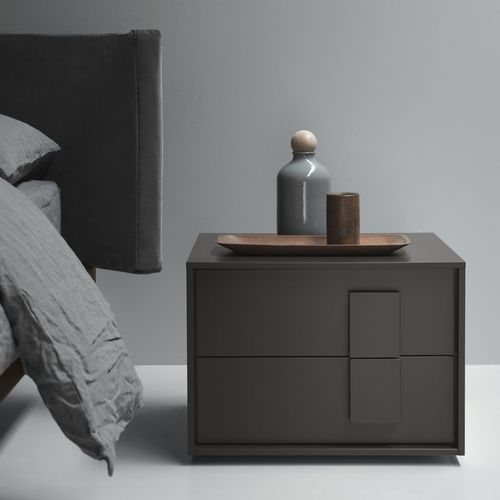 Contemporary bedside table - NAVIS - md house - lacquered wood / ash / rectangular