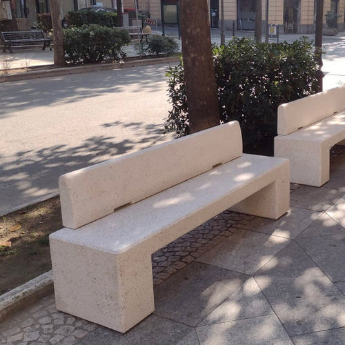 Contemporary public bench - ALTHEA - Calzolari - concrete / engineered stone / with backrest