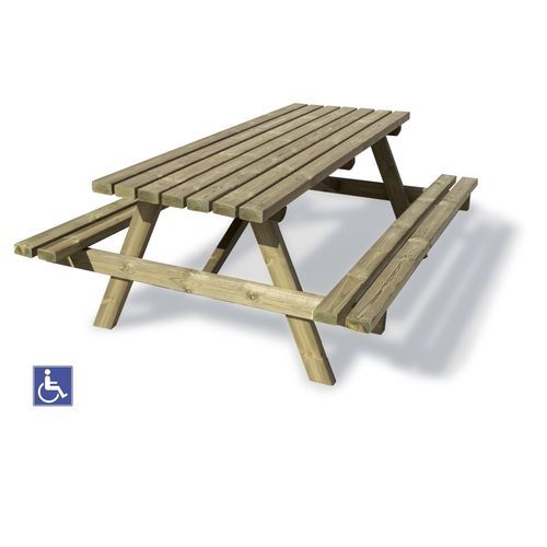 Picnic table with integrated bench - Calzolari - contemporary / pine / pine base
