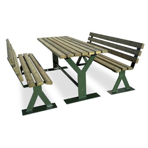 Garden picnic table - SET - Calzolari - contemporary / pine / exotic wood