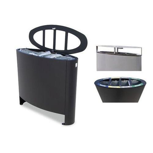 Public trash can - POLARIS - Calzolari - recycling / floor-standing / metal