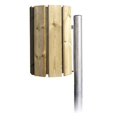 Public trash can - ORFEO - Calzolari - with legs / metal / pine