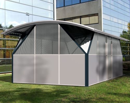 Secure cycle shelter - Ypsilon® - ALOES RED - for public space